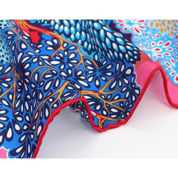 Lightweight Large Square Silk Scarf for Women's - Picture 4 of 7